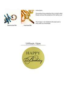 5 pezzi/10 pezzi Decorazioni per torta a forma di lettere moderne, Decorazioni per torta "Buon Compleanno", adatte per feste di compleanno, decorazioni per torte, decorazioni per la cottura, forniture per la cottura, regali per le vacanze - Dorato - Visualizzare 8