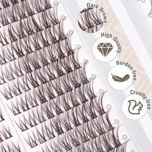 Goodlashshop Natural Eyelash Extension Brown Eyelash Cluster 154pcs C-Curve Daily Use Eyelash Extension For Beginners Dark Brown - Mắt mèo và Nâu - Xem 4