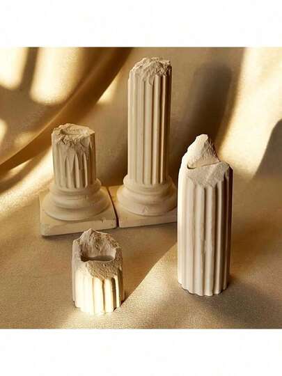 1 pieza Soporte de exhibición de anillos con estilo retro europeo, en forma de columna romana desgastada y rota, para decoración del hogar y exhibición de actividades. Estilo nórdico/retro/simple y moderno.