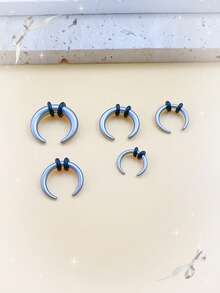 1 pezzo Anello per il naso in acciaio inossidabile stile punk, forma a mezzaluna, anelli per setto nasale, piercing per naso e orecchie, gioielli per il corpo, unisex