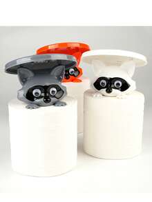 حامل ورق التواليت على شكل الراكون - ديكور حمام مطبوع ثلاثي الأبعاد مضحك، مقاوم للماء والرطوبة - هدية حيوان فريدة للمحبين للحيوانات الأليفة