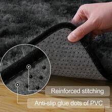 Soft Shag Rugs For Bedroom, Black And Grey Fluffy Shaggy Rugs For Living Room, Luxury Modern Plush Carpet Girls Boys Room Dorm Indoor Home Decor, Upgrade Non-Slip - Dark Gray - View 10