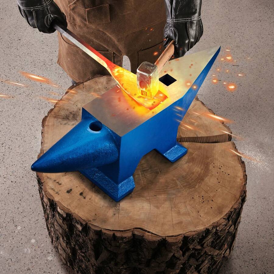 Single Horn Anvil 132Lbs Cast Steel Anvil Blacksmith For Sal E Forge Steel Tools With Round And Square Hole And Equipment Anvil Rugged Blacksmith Jewelers Durable And Robust Metal Working Tool - Blue - View 1