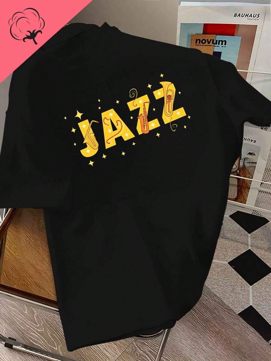 2025 Champion Tank Davis All Match American Fashion Brand Printed Men's And Women's Loose Summer Loose Short Sleeve T Shirt - 黑色 - 查看 1