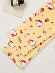 SANRIO 舒适法兰绒蓬松睡裤，休闲家居服，秋冬法兰绒长裤，卡通图案，时尚派对礼物，值得送给朋友、女朋友、情侣，返校季、感恩节、新年礼物 - 黃色 - 查看 9