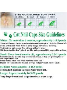 100 piezas/20 piezas Cubiertas para uñas de gato, cubiertas para garras de gato con adhesivos y aplicadores, mezcla de colores cristalinos y sólidos (color aleatorio) - Multicolor - Ver 3