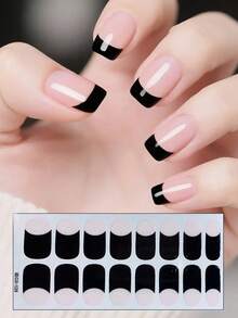 1 Sheet/Set Of Fully Wrapped Classic French Nail Art Stickers With Waterproof And Self-Adhesive Nail Decoration Stickers That Can Be Used For Daily Work