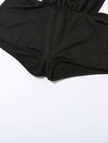 Women's Cut Out RomperSleeveless Going Out Tops Bodysuit Unitards - 黑色 - 查看 9