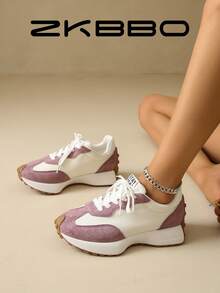 Women's Casual Sports Shoes, Lightweight Non-Slip Fitness Walking Sneakers, Suitable For All Seasons - Pink - View 4