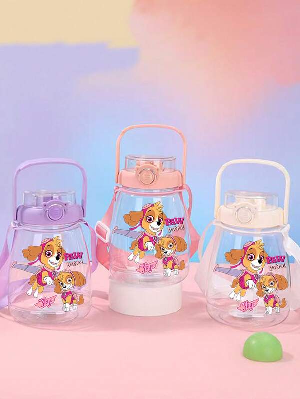 Paw Patrol 1pc Paw Patrol 1300ml/43.96oz High-Value Large-Capacity Pop-Up Lid Plastic Cup With Cute Cartoon Characters, Outdoor Portable Dual-Drink Student Water Cup, Popular Online Straw Handle, Big Belly Cup Ect Partner For Cyclists, Outdoor Players, And Back-To-School Students For Birthday Parties, Thanksgiving Parties, Halloween Parties, And Christmas Parties.