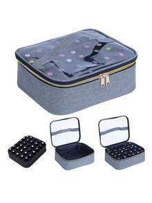 UOZL 30/40 Bottle Nail Polish Storage Organizer, A Multi-Colored, Portable, Handheld, Large-Capacity Nail Polish Storage Box With Removable Dividers. It Can Hold Up To 30-40 Bottles (15ml) Of Nail Polish Gel. Perfect For Nail Art Enthusiasts And Manicurists. Make Up Bag - Multicolor - View 18