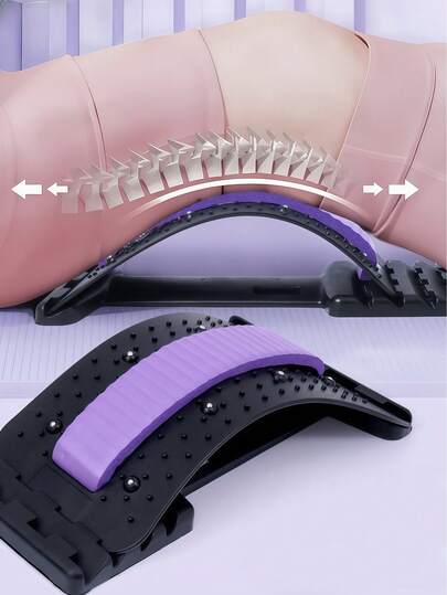 1件瑜伽/普拉提腰部支撑拉伸板，磁性背部按摩器，可用作腰部放松按摩器、颈部和背部支撑拉伸器、高级腰部拉伸工具，适用于运动和健身、健身房必备、户外运动、家庭锻炼、室内运动、腰部拉伸器和腰部按摩器。