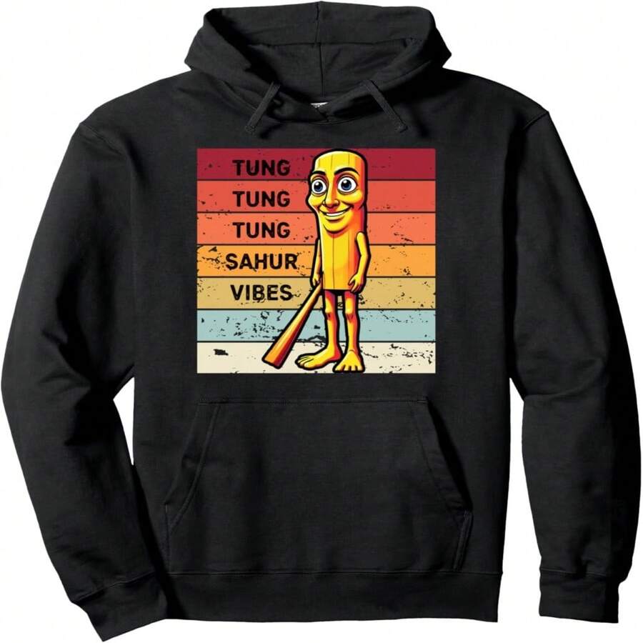 Tung Tung Tung Sahur Pullover Hoodie - 黑23 - 查看 1