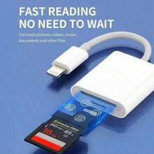 1pc SD Card Camera Reader Adapter, 2-In-1 Dual Card Slot, Portable SD Card Reader, Compatible With Series, Compatible With Iphone 14 Pro Max/14 Pro/14 Plus/14/13/12/11/XS/XR/8/7/6, Compatible With , Compatible With MacBook - Multicolor - View 7