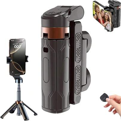 新款16英寸伸缩自拍杆，带无线遥控器，智能手机三脚架，360°旋转，一键伸缩，单反式手柄，优质ABS材质，适用于多种智能手机型号