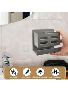 1 pieza Estantería de almacenamiento multifuncional para baño y cocina, montada en la pared sin necesidad de taladrar