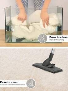 1 pieza Alfombra de peluche suave de piel sintética, Alfombra suave para dormitorio, Alfombra esponjosa, Alfombra shaggy para sala de estar, Alfombra gruesa, Alfombra de otoño/invierno