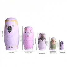 Russian Matryoshka Dolls, Five Layers Eagle Series ,Cartoon Home Wooden Decorative Crafts,Gift For Christmas,Hallowing,Kids - Gray-white Eagle - View 4