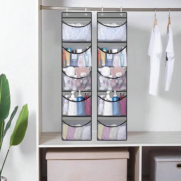 Bolsa de almacenamiento montada en la puerta, organizador de puerta multifuncional, plegable y fácil de instalar. Estantería colgante de almacenamiento, perfecta para Navidad, fiestas del Año Nuevo Chino y diversas necesidades de organización.