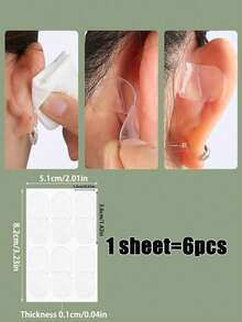 120 件/60 件/30 件/18 件隐形耳贴，自粘式美容耳支撑贴，适合角色扮演和面部塑形 - 男女通用透明垂直矫正器，隐形低过敏性硅胶耳贴 - 透明防下垂耳贴，适合角色扮演、角色扮演和派对，无味支撑贴，用于塑造面部轮廓 - 透明 - 查看 4