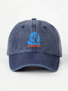 1pc Printed Washed Baseball Cap, Outdoor Sun Protection Casual Hat Suitable For Travel, Beach, Vacation, Fashion Versatile Y2K Style Unisex Sun Hat