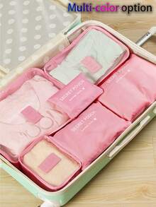 6pcs/Set Small Size Travel Luggage Organizer Set - Multi-Functional Lightweight Packing Cubes, Organizer Bags For Storage And Packing, Luggage Organizer Cubes, Multi-Purpose Organizer Bags, Compressible Packing Organizers, Travel Organizer Bags, Includes: Multi-Functional Organizer Bag, Waterproof Toiletry Bag, Cosmetic Organizer Bag, Compression Packing Cubes, Summer Holiday Seasonal Storage Bag, Makeup Bag, Shoe Bag, Luggage Bag, Travel Essentials, Suitable For Cosmetics, Skincare, Eyebrow Pencils, Makeup Sponges, Combs, Nail Polish, Manicure, Jewelry, Perfume, Stationery, Digital Products Storage, Holiday Gifts - Multicolor - View 2