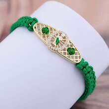 Assorted Heart-Shaped Virgin Mary/St. Jude Woven Bracelet, Stylish Casual Jewelry For Men, Copper Inlaid CZ, Suitable For Religious Believers To Wear Daily