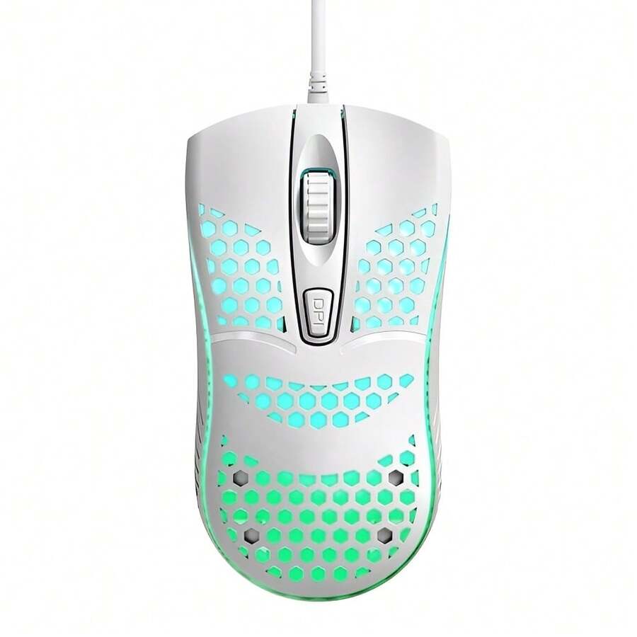 Wired Optical PC Gaming Mouse 1000DPI 3 Buttons Plug & Play Ergonomic Design Precision For Gaming Compatible With Laptop Computer - 白色 - 查看 1