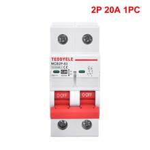 2 Poli (2P) Interruttore di circuito solare CC con protezione da sovraccarico e cortocircuito - Interruttore di circuito industriale pesante montato su guida DIN, adatto per pannelli solari, sistemi di energia rinnovabile, telecomunicazioni - Compatibile con 6A/16A/20A/32A/40A/50A/63A - Senza fusibile richiesto, design compatto, struttura durevole, specializzato in ingegneria elettrica