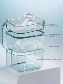 1/2 pièces Boîte de rangement pour appareils dentaires invisibles, boîte de rangement orthodontique à double couche, boîte pour brackets invisibles, boîte de nettoyage portable avec design de drainage, convient pour la maison, l'extérieur et les voyages