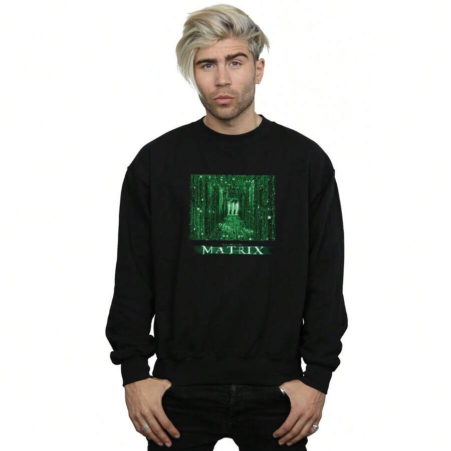 Mens Digital Cube Sweatshirt (Black) - Coffee Brown - View 1