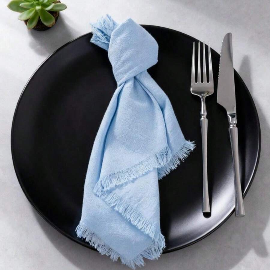 4 Pieces Set Of Tassel Napkins Cloth Viscose 30*30cm/11.8*11.8inch Wedding Bridal Shower Grand Celebration Bachelorette Anniversaries Corporate Events Business Lunches Or Dinners Outdoor Picnic Baby Showers Weddings Garden Parties Birthday Family Gathering