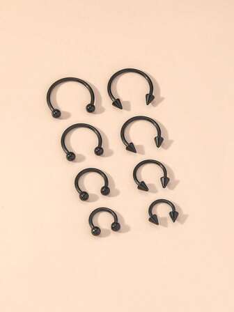 8pcs/16pcs/10pcs Stainless Steel C-Shaped Nose Rings