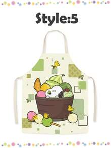 Delantal de Snoopy, delantal impermeable de cocina, cubierta a prueba de aceite para cocinar en casa, hornear y cocinar arroz. - Multicolor - Ver 8