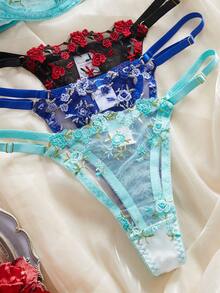 Women's Sexy Lingerie 3 Pieces Set, Mixed Color, Sexy And Bold Women's Bra Set - 彩色 - 查看 5