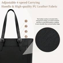 NEWHEY Tote Bags For Women With Zipper PU Leather Work Tote Bags Large Capacity Tote Bag Shoulder Purse Bag For College Work Travel