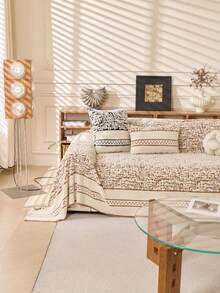 1pc Bohemian Sofa Blanket - Comfortable For All Seasons, Pet-Friendly, Dust Cover Sofa Throw With Tassels - Ideal For Living Room, Kitchen - Machine Washable, Hand Washable