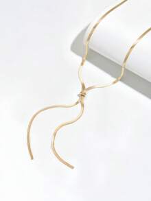 Statement Halskette In Gold Schmuck Mit Minimalistischem Geometrischem Design, Verstellbarer Langer Kette, Ideal Als Geschenk - Gold - View 5