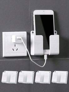 1 cái Giá đỡ điện thoại gắn tường không cần khoan, hộp đựng điều khiển từ xa đa chức năng, giá sạc điện thoại gắn tường, giá đựng sạc điện thoại cạnh giường, đồ dùng gia đình - Nhiều màu - Xem 6
