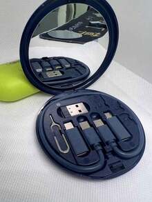 1Pc Multifunctional Data Cable Kit With Charging Storage Box, 60W Fast Charging, Can Be Used As A Mobile Phone Model Holder Simple Portable Charging Cable Adapter Kit, USB Lightning Adapter Adapter Kit College Dorm Essentials Travel Essentials Travel Accessories Travel Must Haves Beach Vacation Summer Holiday School Accessories Back To School Supplies Stuff - Multicolor - View 23