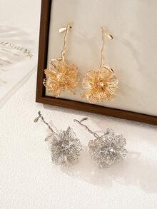 1 Paar stilvolle Ohrringe mit Computer-Chip- und Blumen-Design, elegante und vielseitige Ohrstecker für Frauen