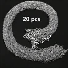 10/20/30pcs 1.5mm Stainless Steel Flat Welded Cross Chain Necklace, Titanium Steel Couples Necklace With Lobster Clasp, Suitable For DIY Jewelry Making For Men And Women