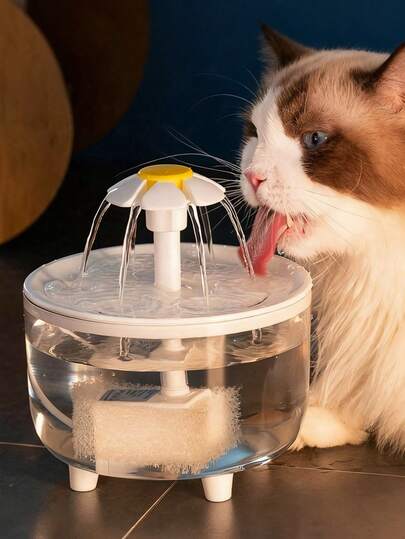 1pc 50.72oz USB Powered Automatic Pet Water Fountain, Quiet Operation, Easy Clean Design, Suitable For Cats & Small Pets, No Battery Required (Adapter Not Included), Random Color Water Pump