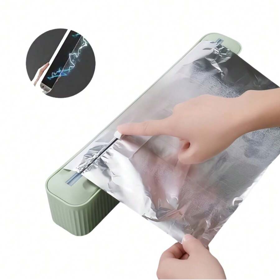 Magnético Dispensador Cortador De Plástico Envolver Alimento - Verde - Ver 1