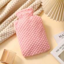 Plush Hot Water Bag, PVC Water Injection Bag, Warm Hands, Explosion-Proof And Leak Proof, Cute Embroidery, Simple And Portable, Detachable, Warm Hands And Feet, Use Hot Water Bottle During The Period, Winter New Warm Water Bag For Water Injection, Warm Stomach And Hands, Water Injection Hot Water Bag Cover, Small Cross-Border Explosion-Proof PVC Hot Compress