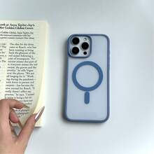 Transparent High-Grade Light Blue Framed Soft Gel Magnetic Charging Protective Case, Compatible, Shock-Proof, Ultra-Thin For IPhone - Far Peak Blue - View 5