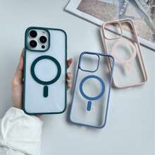 Transparent High-Grade Light Blue Framed Soft Gel Magnetic Charging Protective Case, Compatible, Shock-Proof, Ultra-Thin For IPhone - Far Peak Blue - View 8