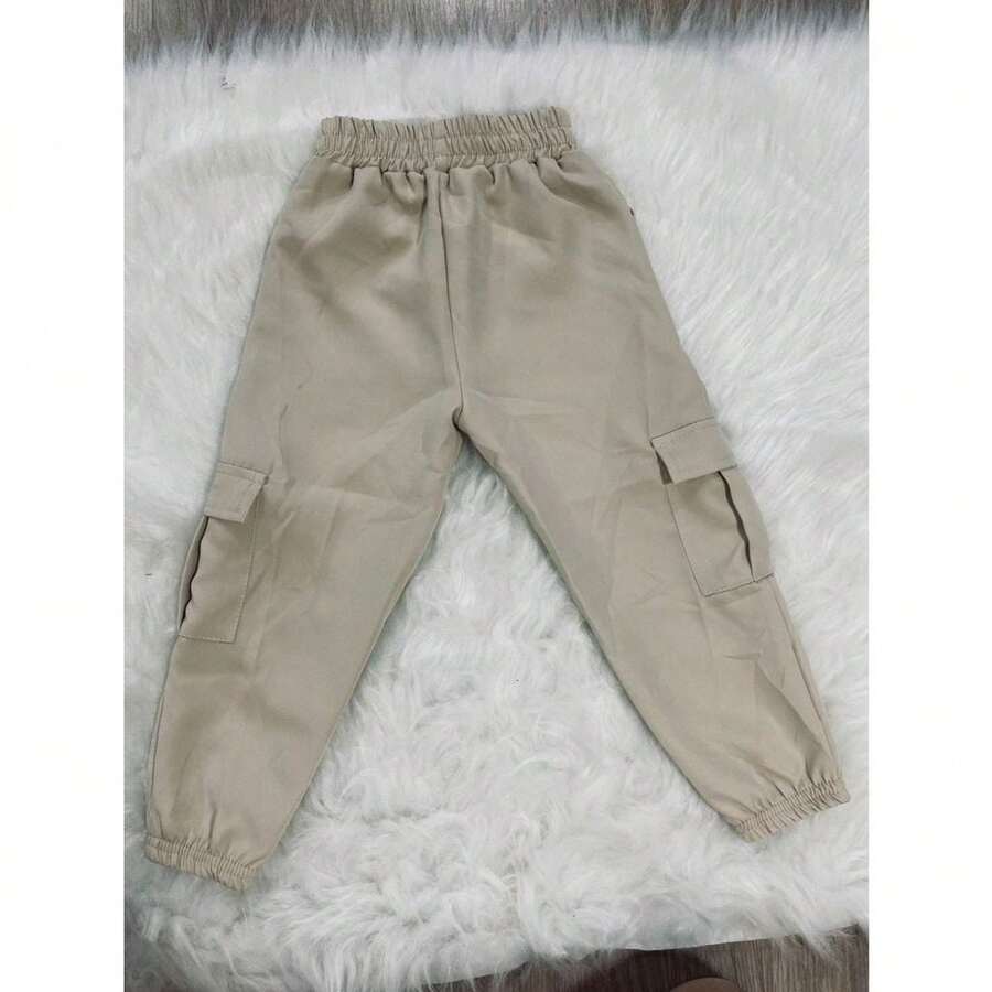 Tailored Cargo Jogger Pants – Style And Comfort For Modern Boys! - 米色 - 查看 1