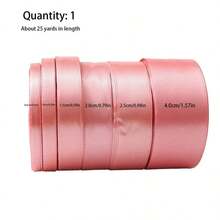 1 Roll Polyester Satin Ribbon, Suitable For Gift Boxes, Candy Boxes, Cake Boxes, Flower Decorations, DIY Rose Materials, Wedding And Party Decorations. (Machine Dyed, Slight Color Difference) - Dusty Pink - View 4