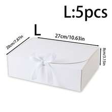 3/5/15PCs Gift Boxes With Lids, White Black 10.6X8X3.2 Inch Gift Boxes, Bridesmaid Proposal Box With Ribbon, Kraft Paper Boxes For Wedding, Packaging, Present, Birthday, Christmas, Party - White - View 18